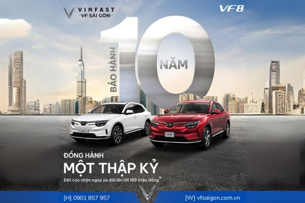 SỞ HỮU NGAY VF 8, BẢO HÀNH VƯỢT TRỘI LÊN ĐẾN 1 THẬP KỶ!